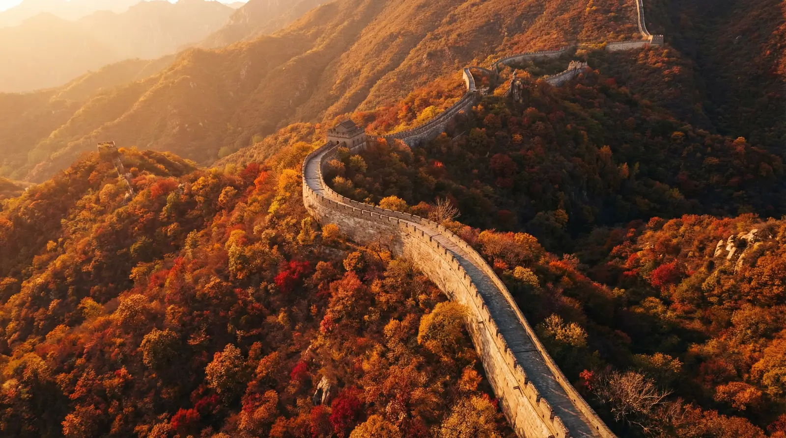 我爱男子汉张杰 秋日长城航拍全景